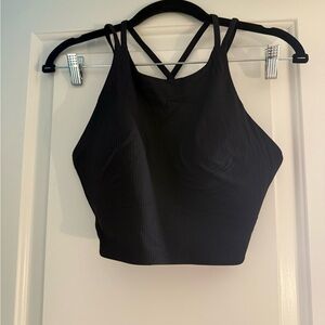Lululemon Black Ribbed Crop Top / Sports Bea